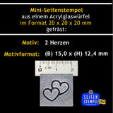 Mini Seifenstempel "2 Herzen"