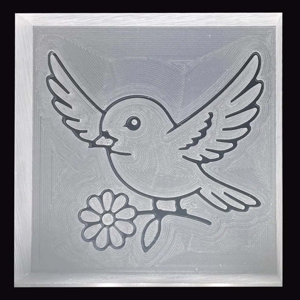 Seifenstempel "Vogel mit Gänseblümchen"